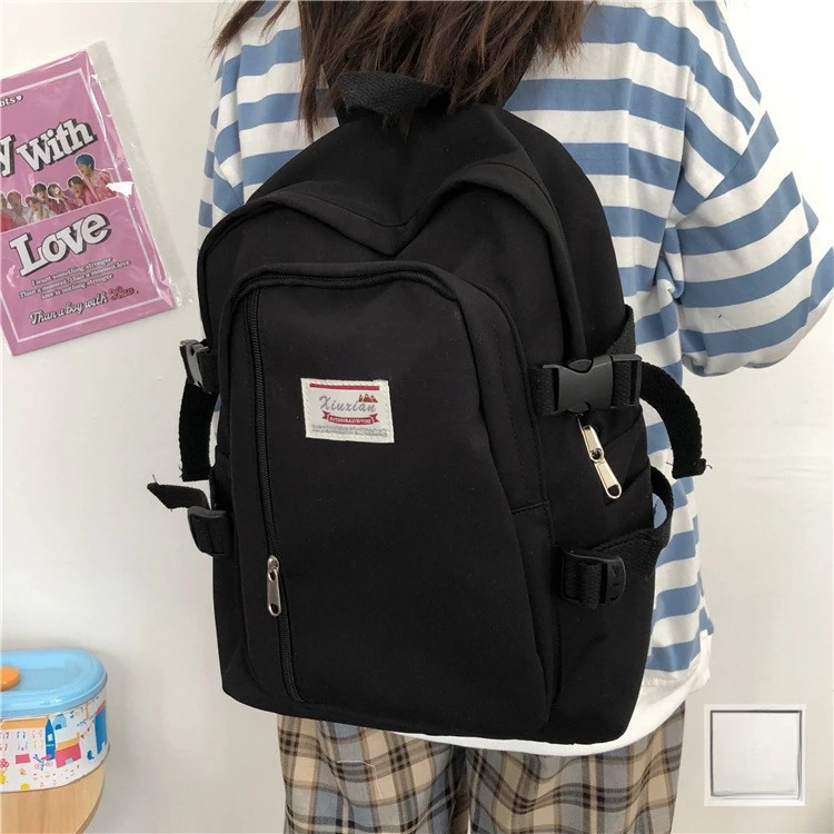 Nova mochila de náilon à prova dwaterproof água feminina saco de viagem mochilas para meninas adolescentes cor sólida bookbag saco