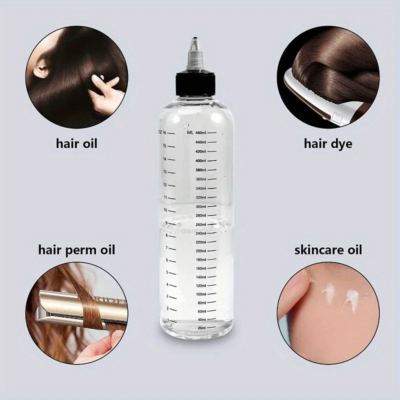 1Pc 230ml/500ml Empty Hair Dye Bottle Measured Twist Top Cap Refillable Squeeze Container with Graduated Scale - view 2