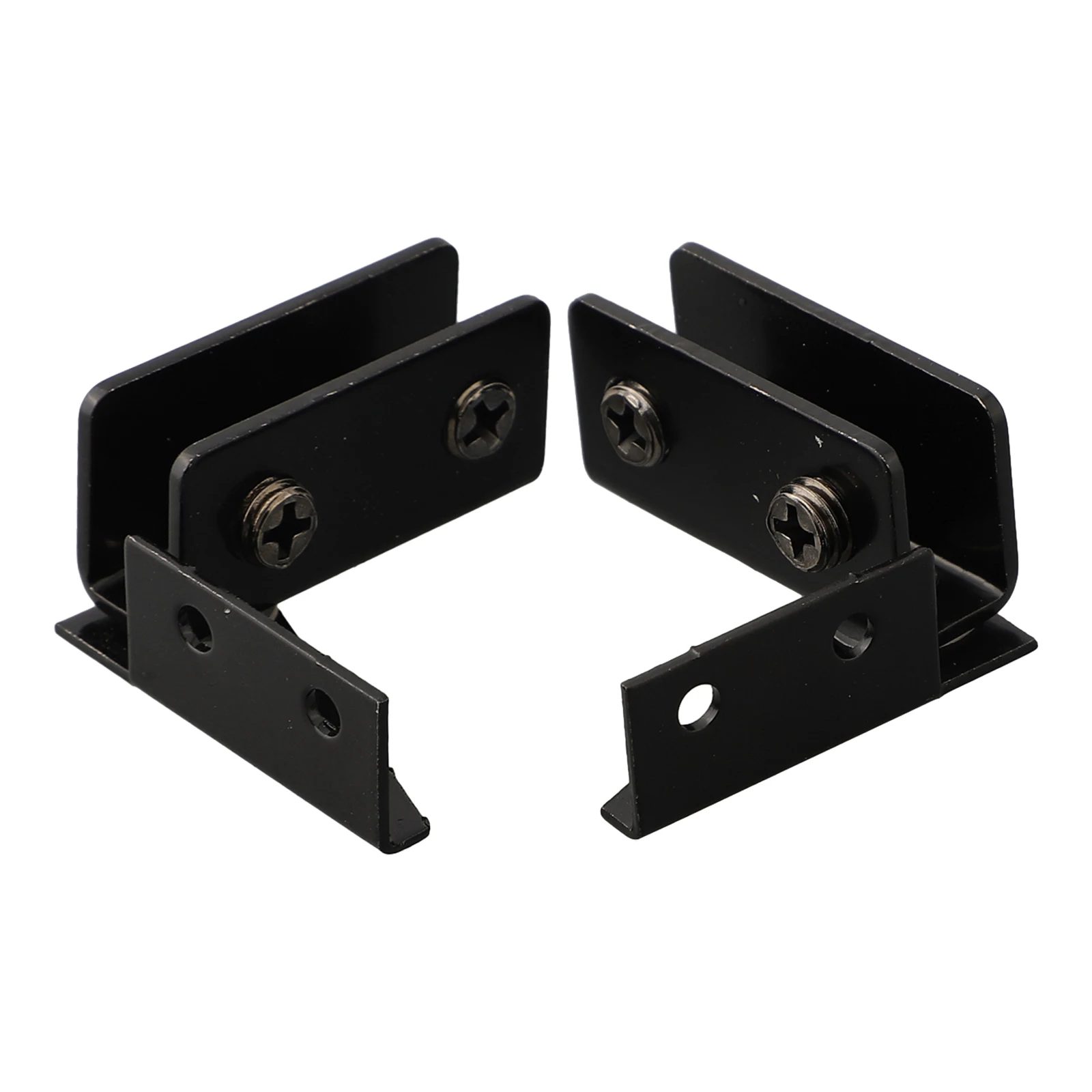 مفصل باب زجاجي غير مثقوب قطعتان من حامل جانبي من الفولاذ المقاوم للصدأ للخزائن الزجاجية مع تركيب آمن قابل للتعديل