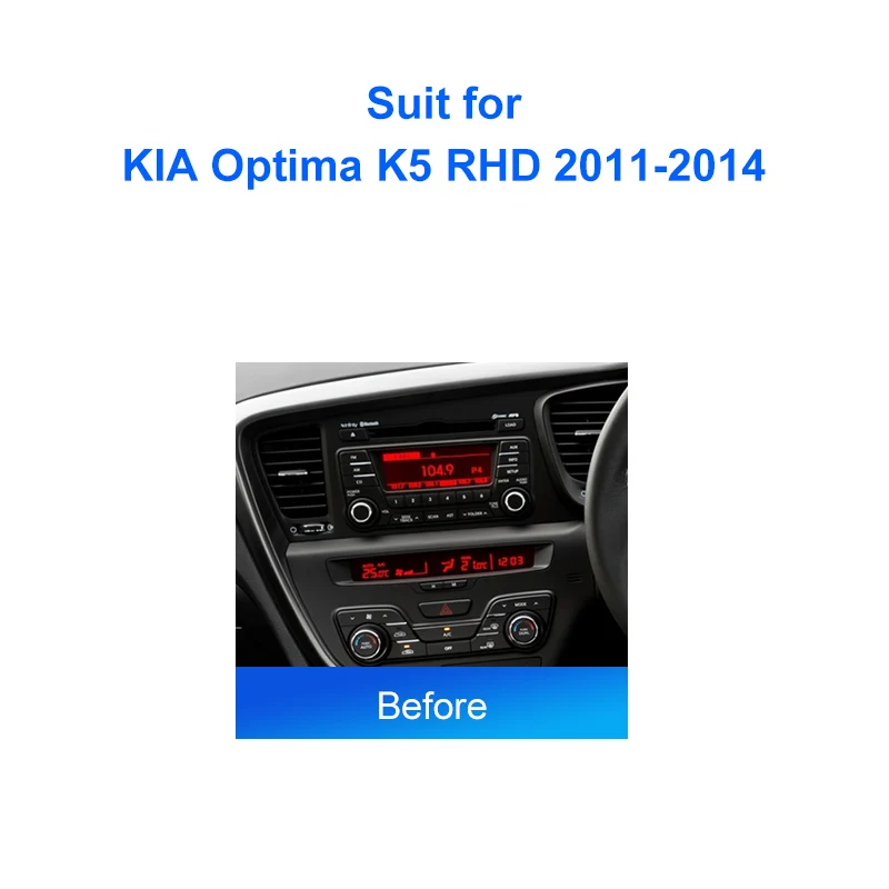 Dla KIA Optima K5 RHD 2011-2014 samochód ramka wykończeniowa radia 9 Cal podwójne 2 Din DVD ramka Panel z tworzywa sztucznego GPS zestaw do montażu na desce rozdzielczej odtwarzacz Stereo