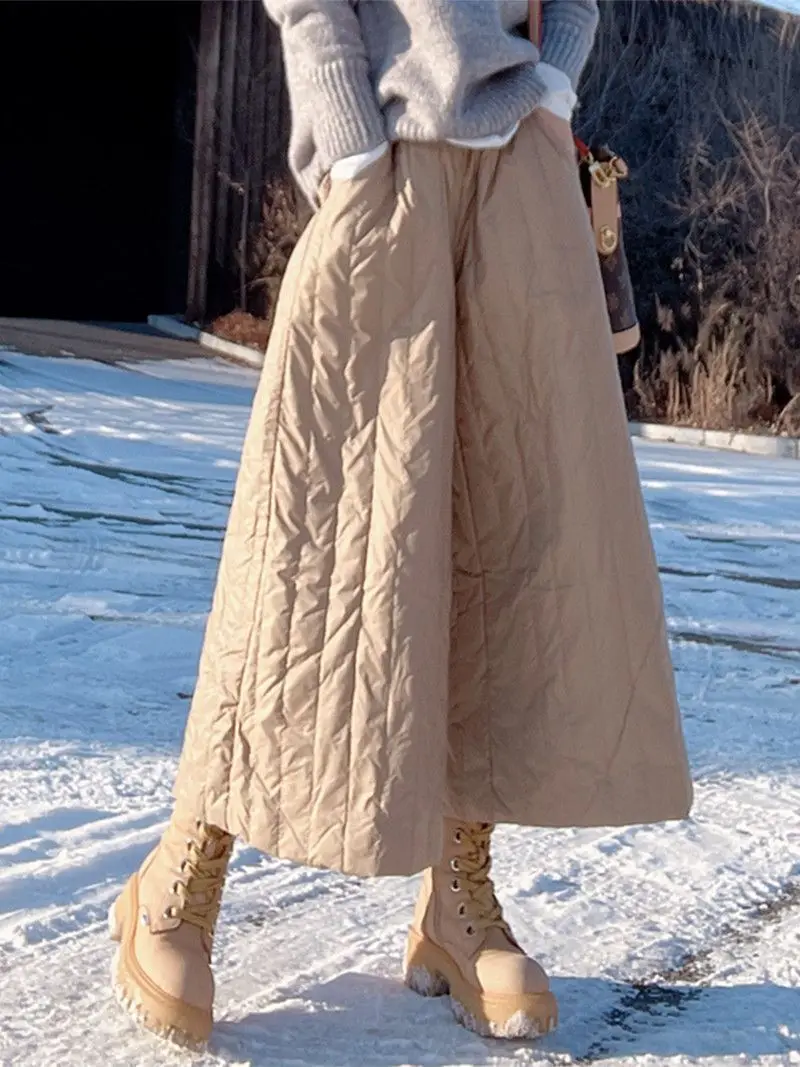 Popular Skirts and Pants 2025 Winter New Women's Down Cotton Pants for Outer Wear