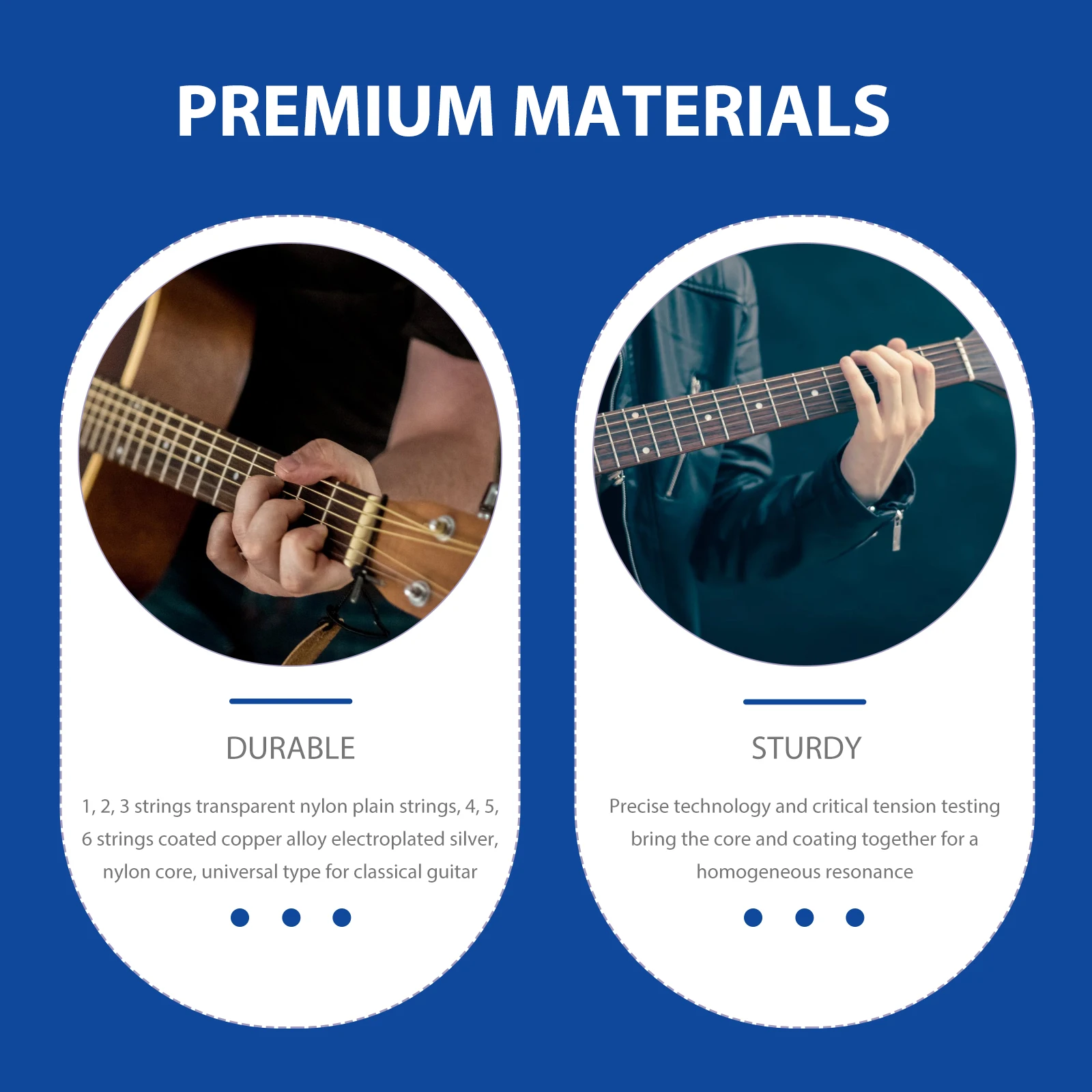 

10 Packs Silver-plated Classical Guitar Strings Nylon Core 1 2 3 Transparent 4 5 6 Coated Copper Alloy Strong Durable Guitar