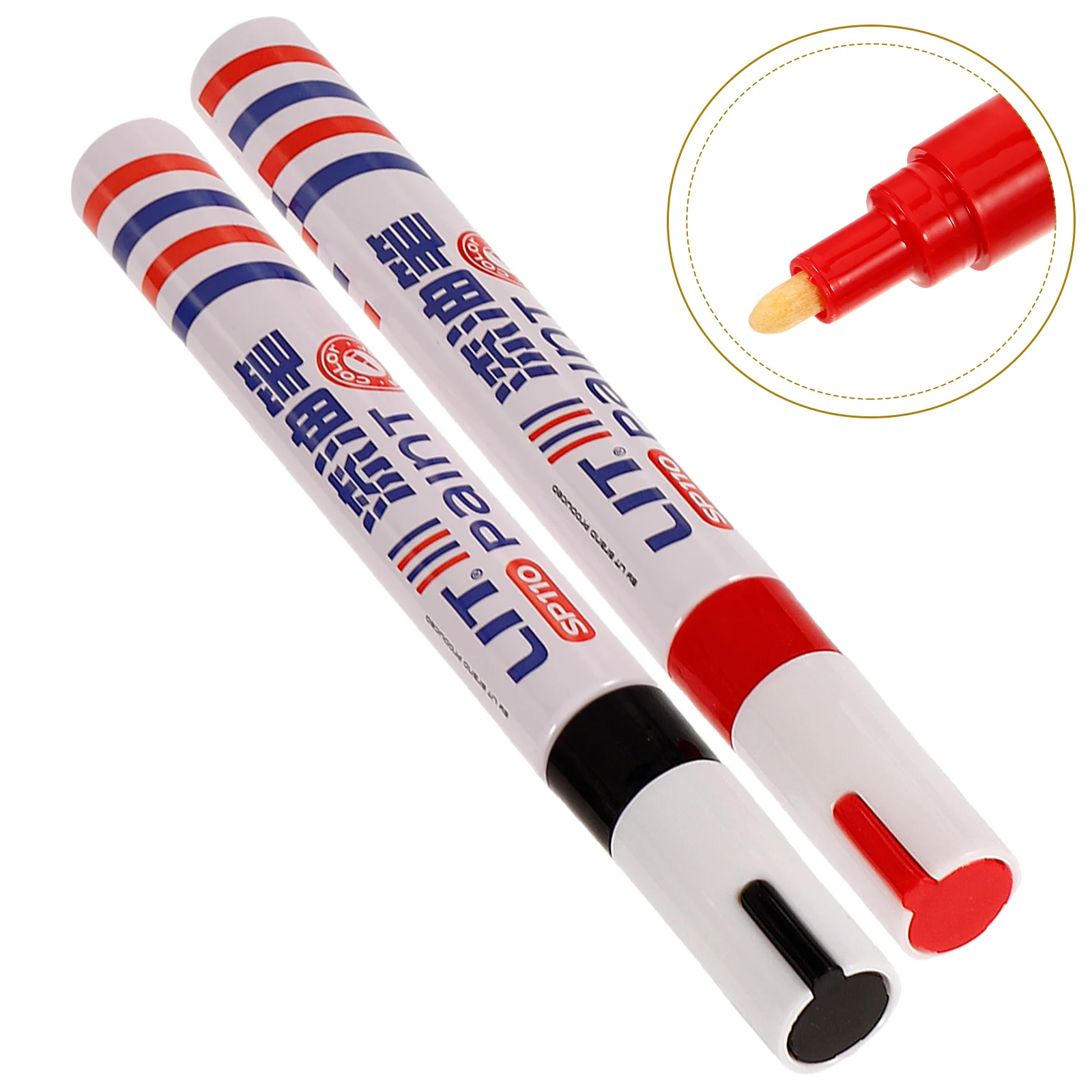 

2 Pcs Tombstone Tracing Paint Monument Writing Repair Pen Pens Water Proof Touch-up Tablet Inscription Kit Plastic Supply Mark