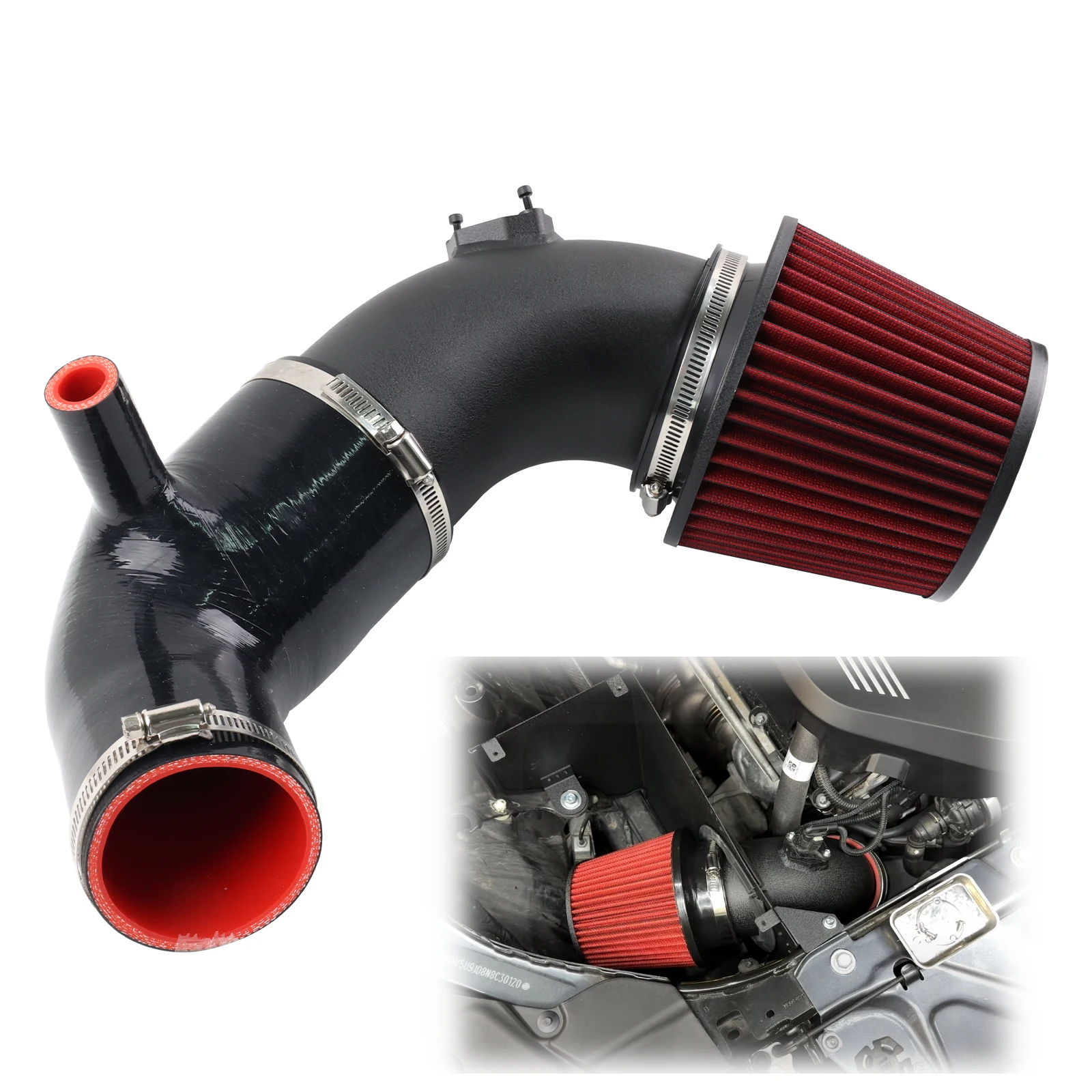 

4" Cold Air Intake Turbo Inlet Elbow For BMW 2019+ M240i M340i M440i B58 3.0L Turbocharged Inline 6 Cylinder Single Turbocharger
