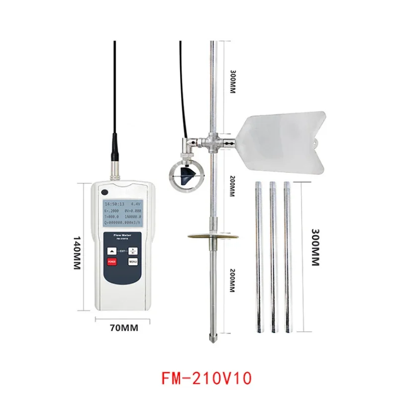 Portable Flow Meter FM-210V10 Nullah Reservoir Flow Meter 0.01-10.00 m/s Farmland Drainage and Irrigation Flow Meter