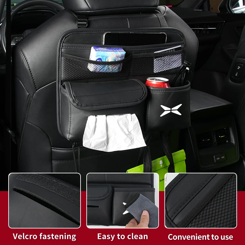 Car Seatback Storage Bag Tissue Box Organizer Drink Holder Accessories For Xpeng P7 X9 G3 G3i G9 G6 2025 P5 X2 N5 F30