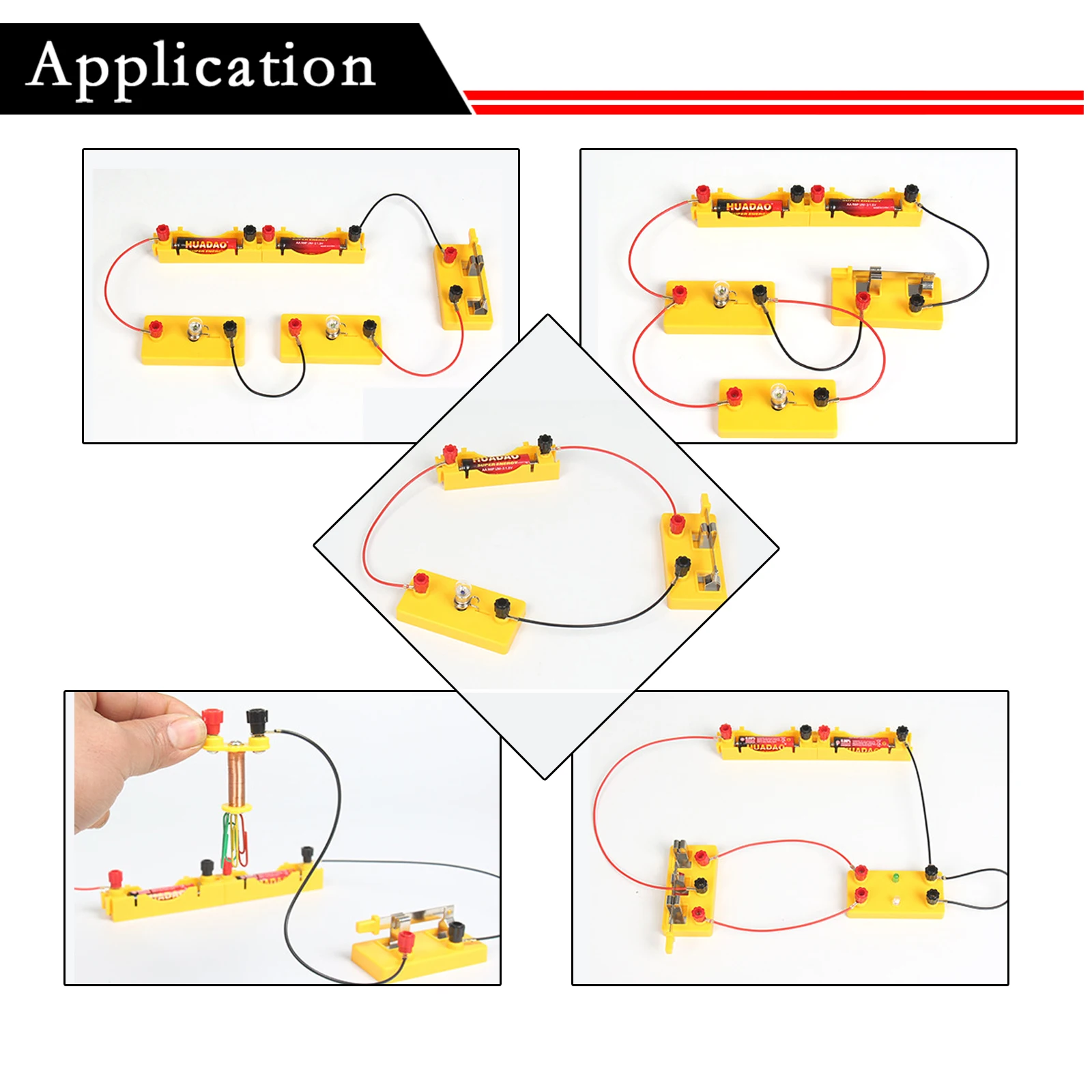 Juguete eléctrico de circuito básico para niños, Kit de aprendizaje de magnetismo eléctrico, ayuda física, juguete educativo