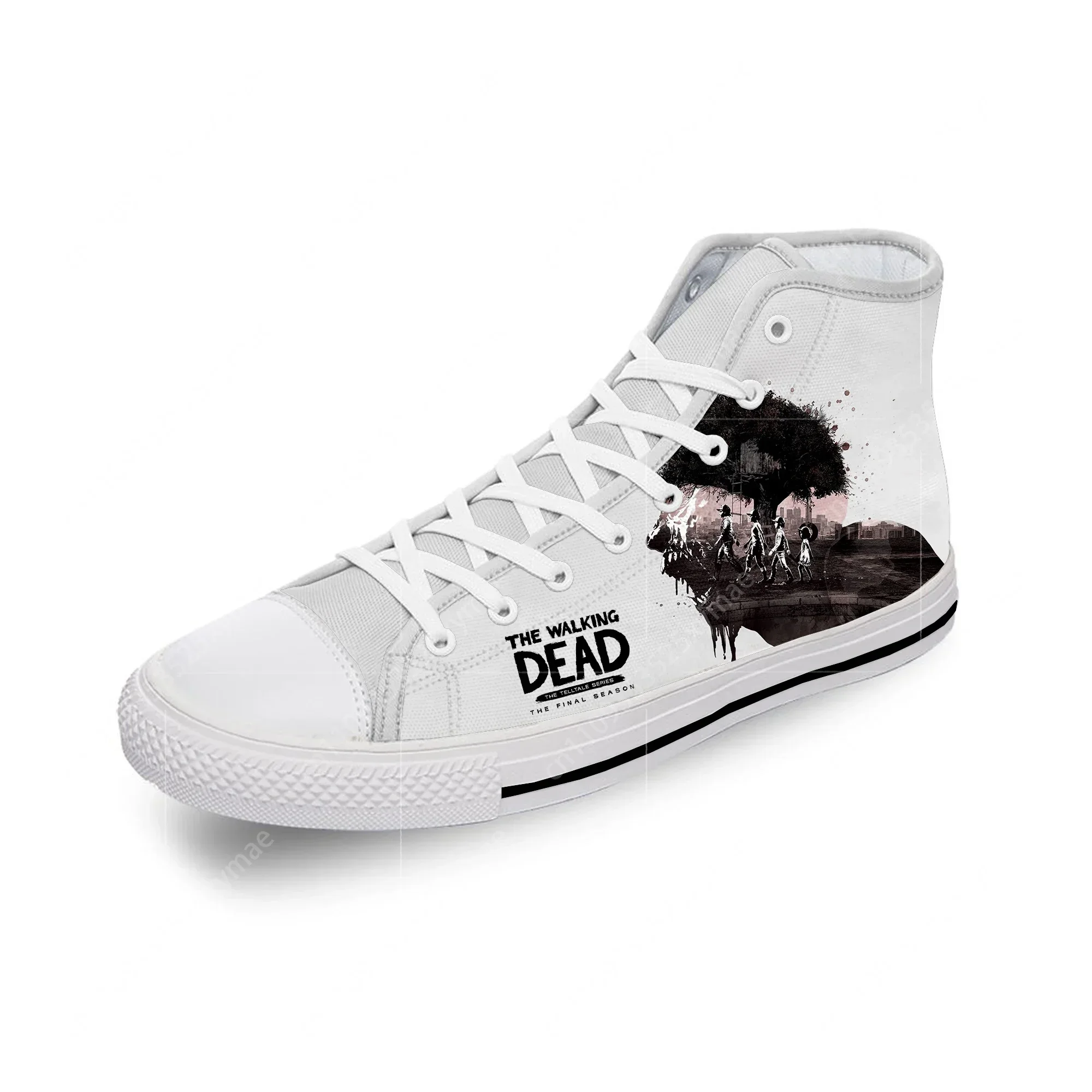 

Horror The Walking Dead Funny White Cloth Fashion 3D Print High Top Canvas Shoes Men Women Lightweight Breathable Sneakers