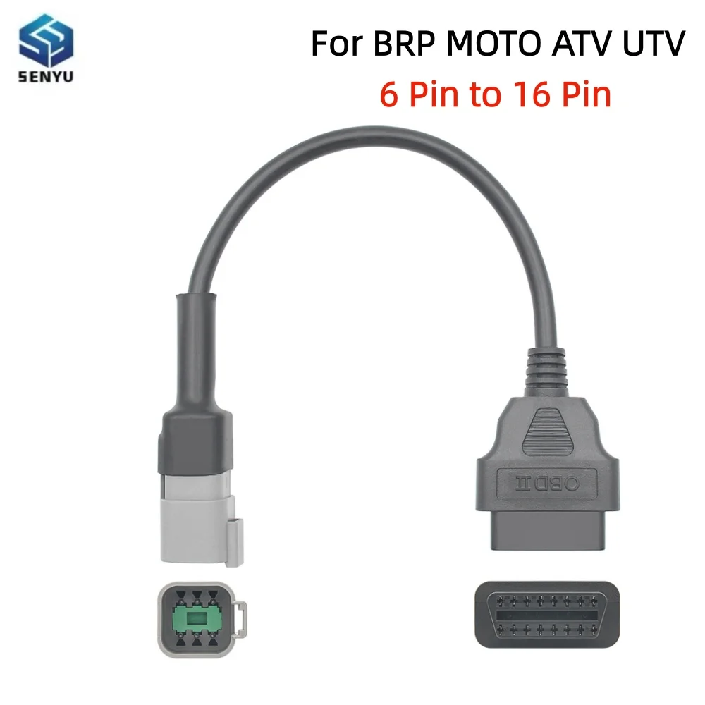 For BRP MOTO ATV UTV 6 Pin to 16 Pin OBD2 Motorcycle Diagnostic Tool Scanner Cable Adapter 6PIN OBD2 ELM327 Connector