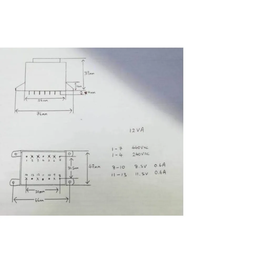 Brand New Original Transformer AS5418 12VA 0-230V-400V Input 8.5V 11.5V Output Replacement for B1406090 B1406090