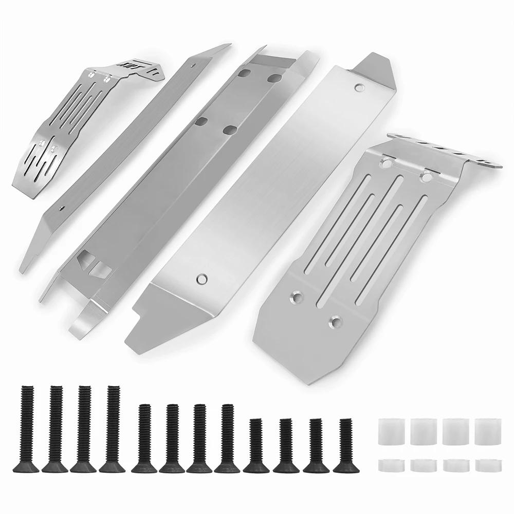 TRINOOD Stainless Steel Chassis Armor Skid Plate Guard Protect Set for 1/6 XRT 8S 4WD RC Truck Buggy Upgrade Parts