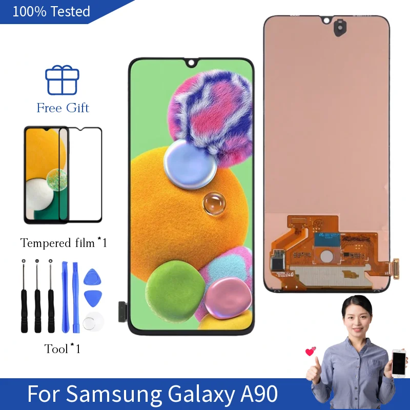 Pantalla LCD A90 para Samsung Galaxy A90 5G, digitalizador de pantalla táctil de 6,7 ", SM-A908B, SM-A908N, SM-A9080