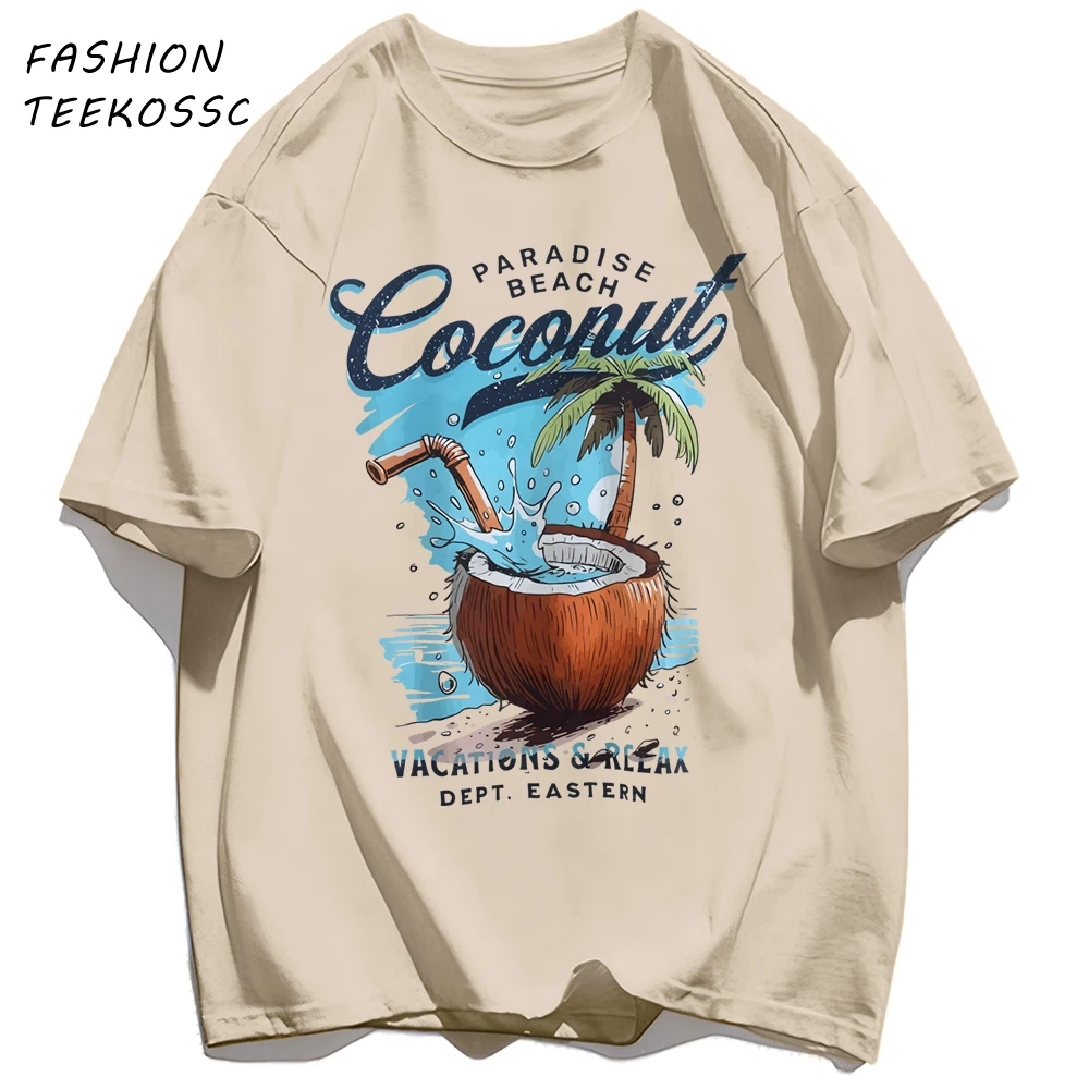 Pardise Beach Count Urlaub Relax T-Shirt Mann All-Natch Basics T-Shirt Mode Baumwolle Sportbekleidung Unisex Sommer Lose Kleidung