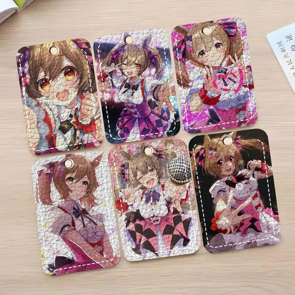 Smart Falcon U-Umamusume Anime Card Case Keychain Access Card Bag Key Tag Ring Leather Card Holder Key Ring Access