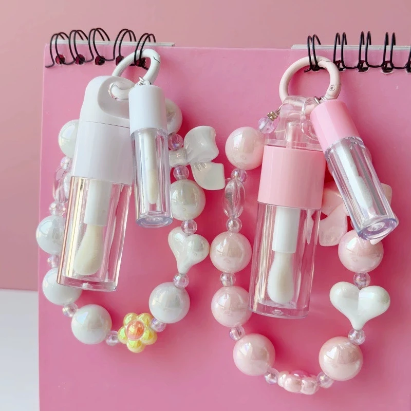10個入り、4mlのミニリップグロス用チューブ（キーホルダー付き）、08mlのdiyリップクレイ用ディスペンサーボトル、化粧品用パッケージ