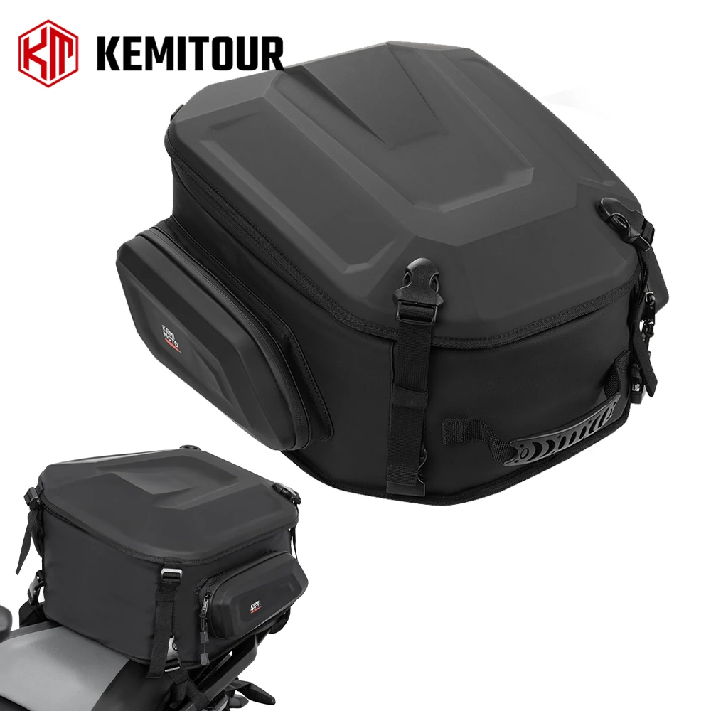 

25-40L Large Capacity Motorcycle Seat Tail Bag with Rain Cover EVA Waterproof Travel Luggage for Honda for Yamaha for Kawasaki