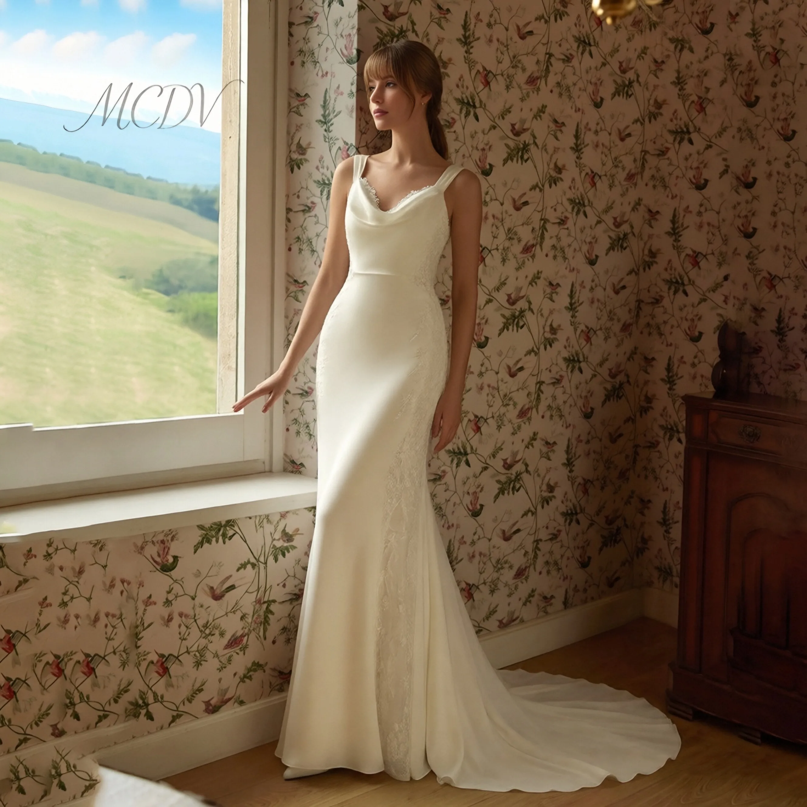 

Satin Wedding Dresses 2026 Luxury Elegant Spaghetti Straps Backless Mermaid Bride Gowns Applique Robe De Mariée Customized