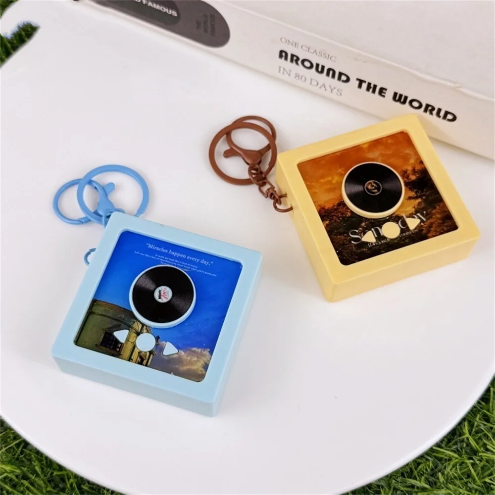Creative Recorder Keychain Mini Portable Retro Album CD Fun Music Box Bag Pendant Machine Recordable Keyring for Friends Gifts view 2