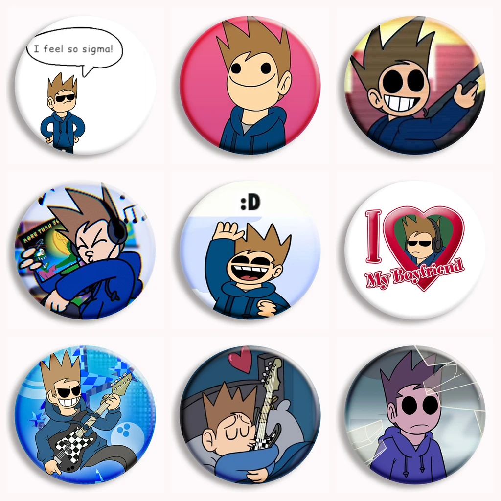 الإبداعية أنيمي Eddsworld لينة زر دبوس توم Edd Fanart دبابيس شارة حقيبة اكسسوارات الديكور المشجعين جمع الأصدقاء الهدايا