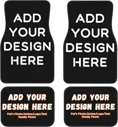 Custom Floor Mats for Cars 4 Piece Add Your Name Photo Logo Text with Universal Fit Design Non-Slip Protection Foot Carpet
