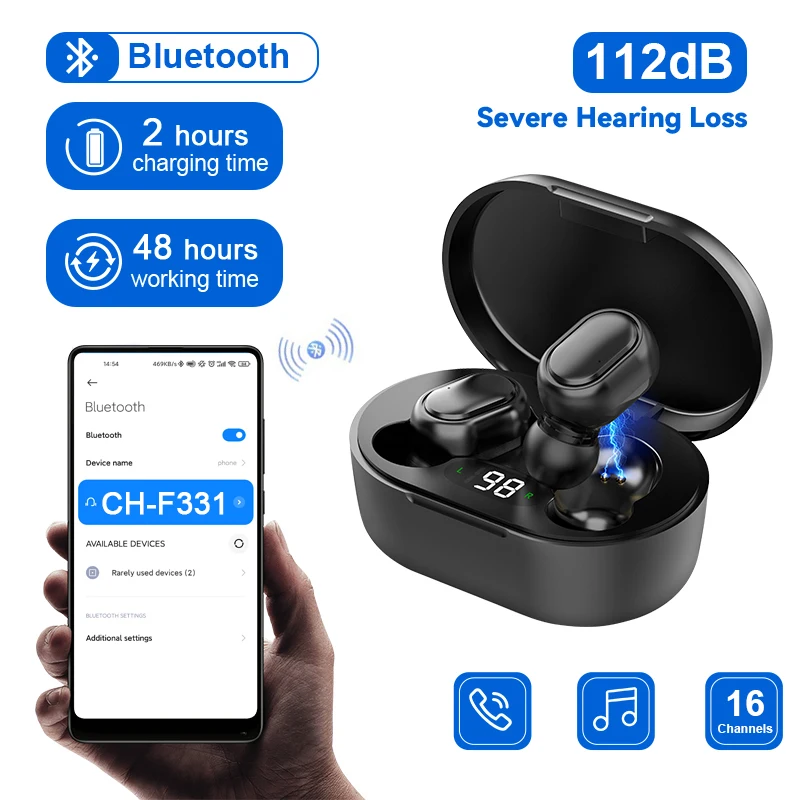 Hearing Aids For Deafness Elderly Bluetooth Digital Hearing Aid Rechargeable Sound Amplifier Smart Noise Reduction audifonos