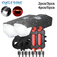 Juego de luces para bicicleta, faro trasero delantero y trasero, linterna recargable para bicicleta de montaña, lámpara para ciclismo, accesorios para bicicleta