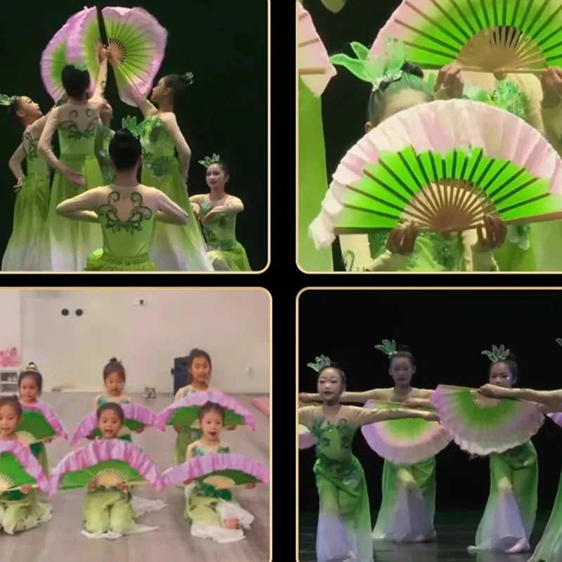 41 سنتيمتر الكلاسيكية زهرة الياسمين الرقص مروحة الصينية يانغكو الكلاسيكية راقصة الأداء مروحة اليد 2 قطعة يانغكو الحدث ساحة الرقص