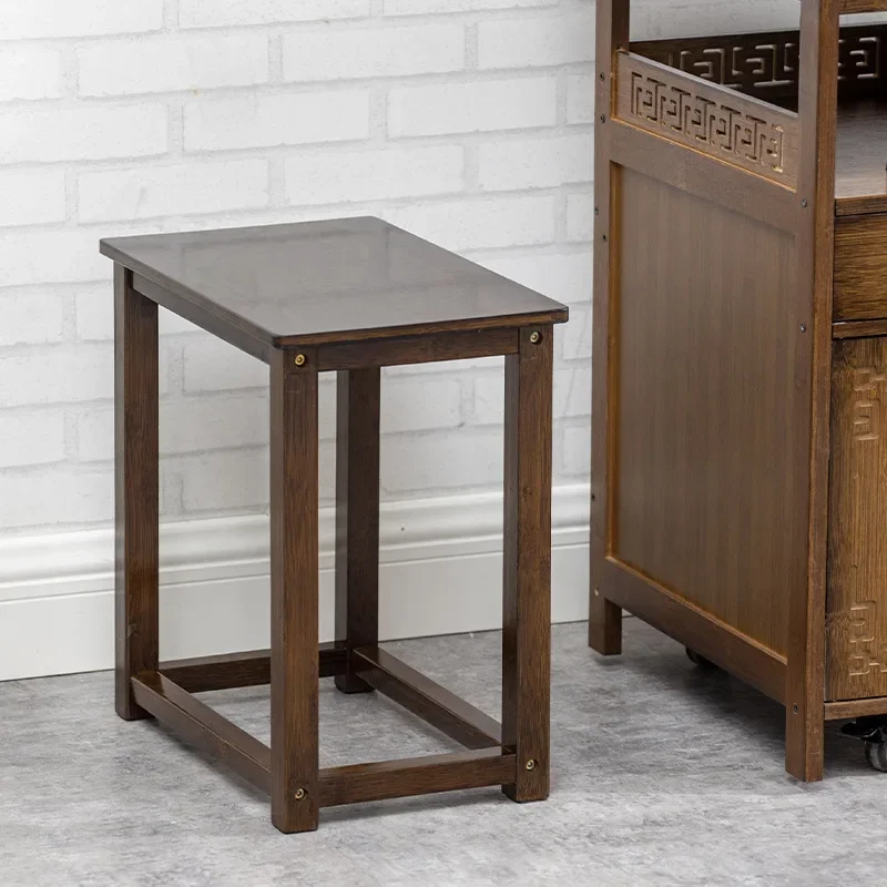 

Nanzhu solid wood square stool low stool new Chinese tea cart tea table special stool tea room retro small tea stool