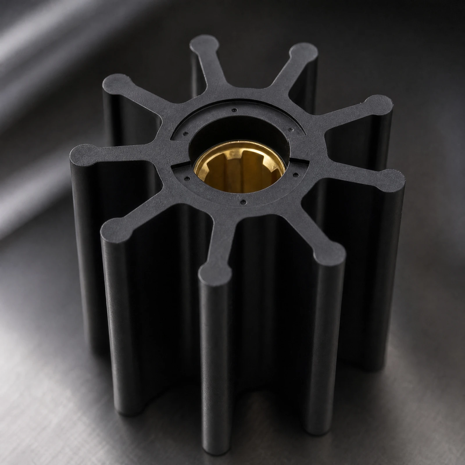 Marine Water Pump Impeller with Keyed Brass Hub for Boat Engine Cooling System Reliable Water Circulation Replacement Part