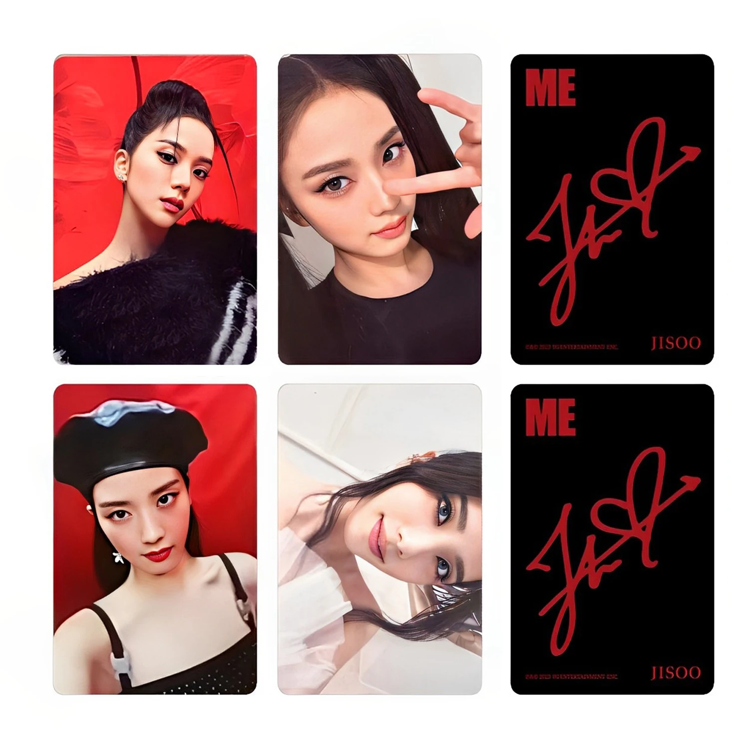 Kim Jisoo 1ST SOLO Album ME Photocards 5 sztuk kwiat Teaser karty LOMO dwustronne papierowych kartek JISOO fani kolekcje