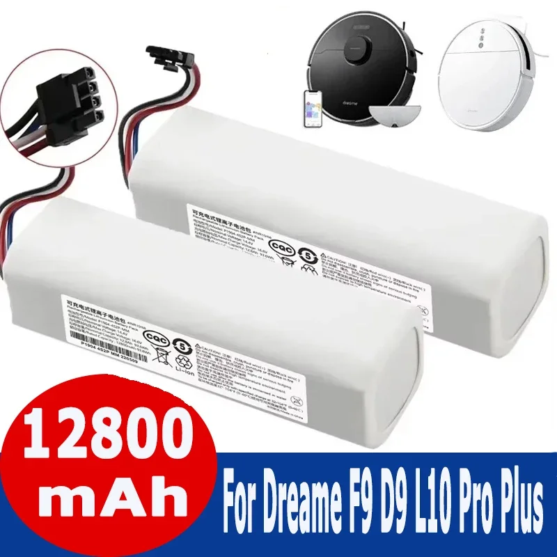 

Original 14.4V 12800mAh Robotic Vacuum Cleaner Replacement Battery For Dreame F9 D9 L10 Pro Plus RLS3 RLS5 RLS5L RLS5D Part