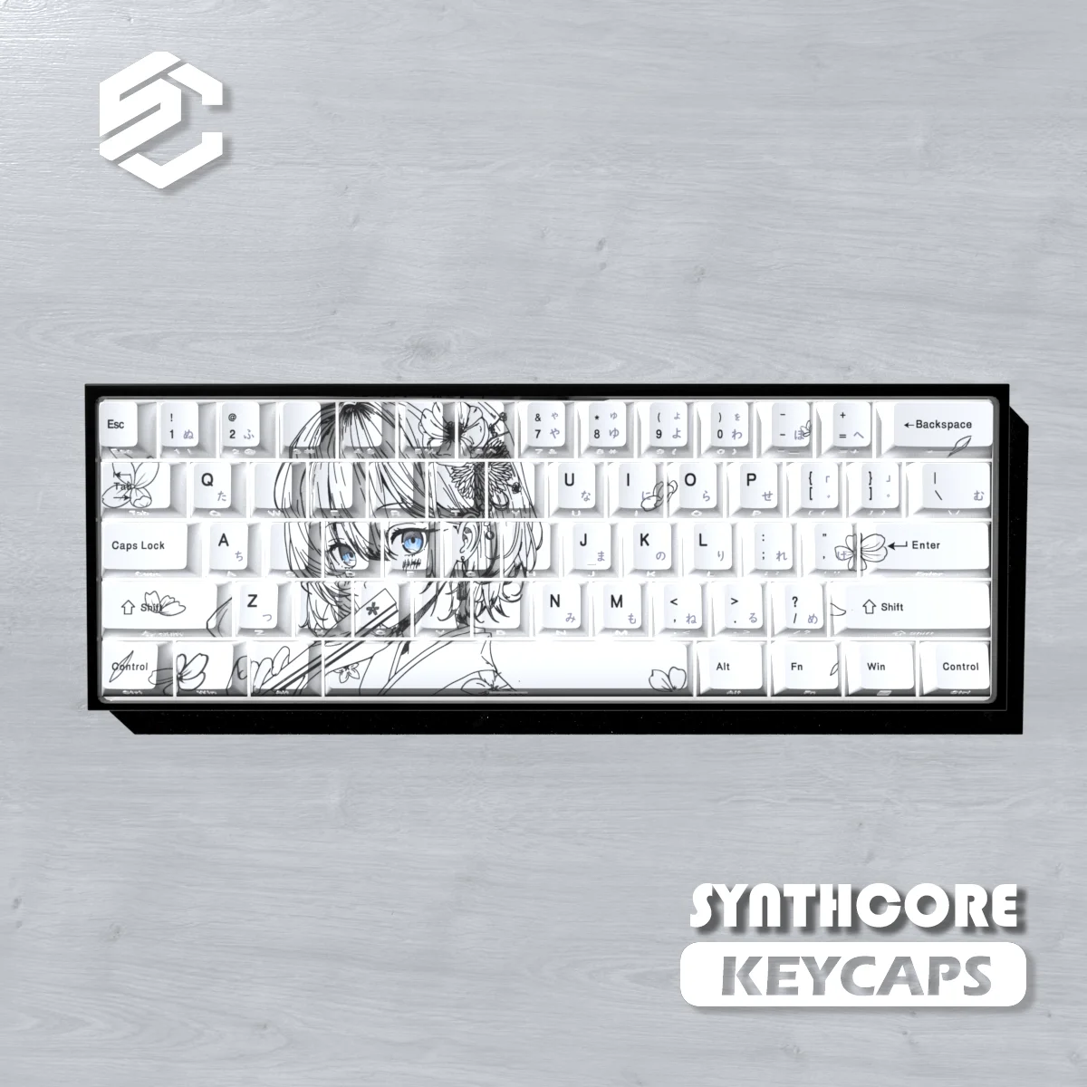 

74 Keys Sakura Girl Theme Keycaps Comics Anime Key Cap PBT Cherry Profile Custom Keycap for 60 65 68 Mechanical Keyboard