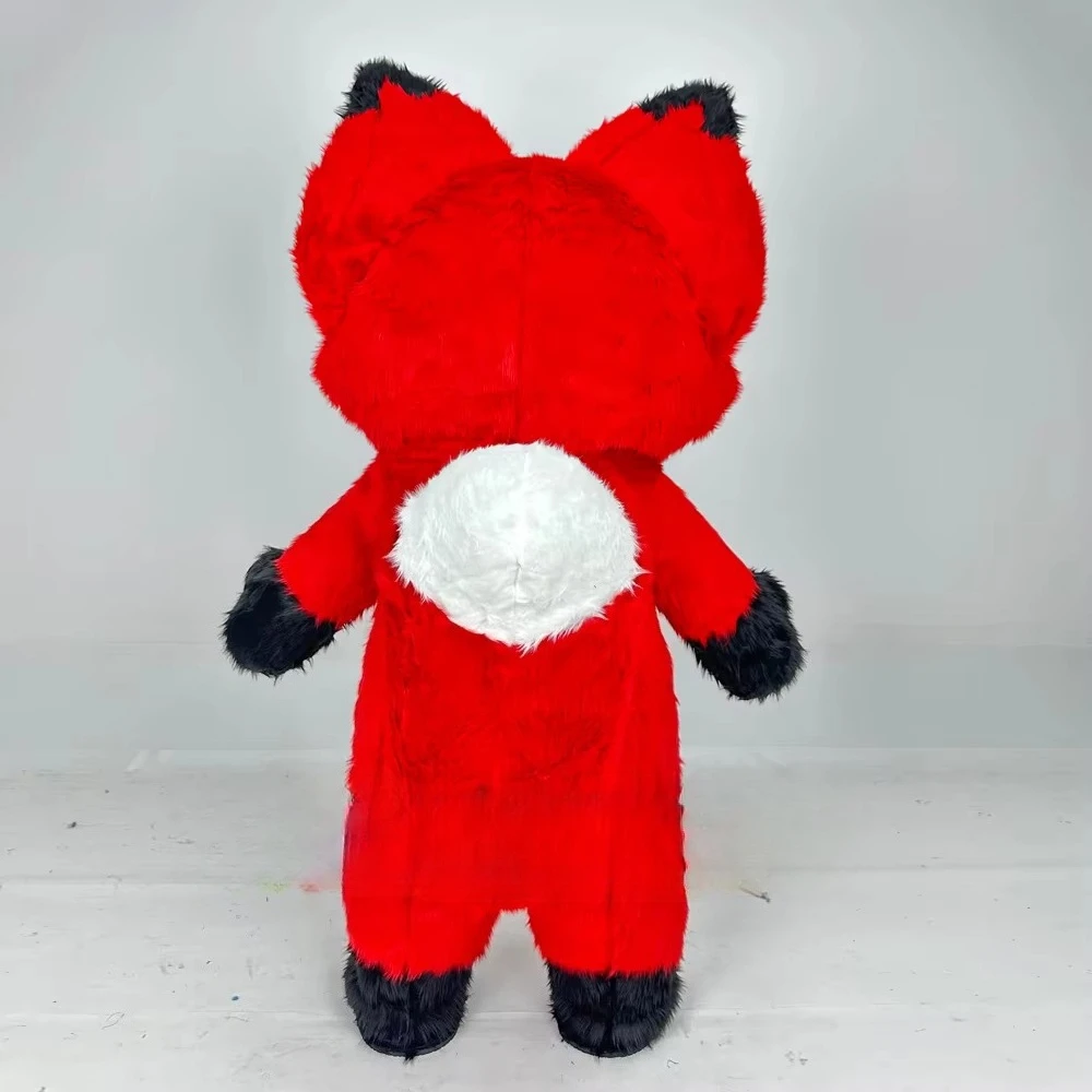 ชุดมาสคอตไลน่าเบลล์จากมินิโซ แบบเป่าลม รูปสุนัขจิ้งจอกสีแดง สำหรับเล่นบทบาทสมมติ ชุดเป่าลมสำหรับผู้ใหญ่ ชุดแฟนซีสำหรับงานปาร์ตี้ฮาโลวีน