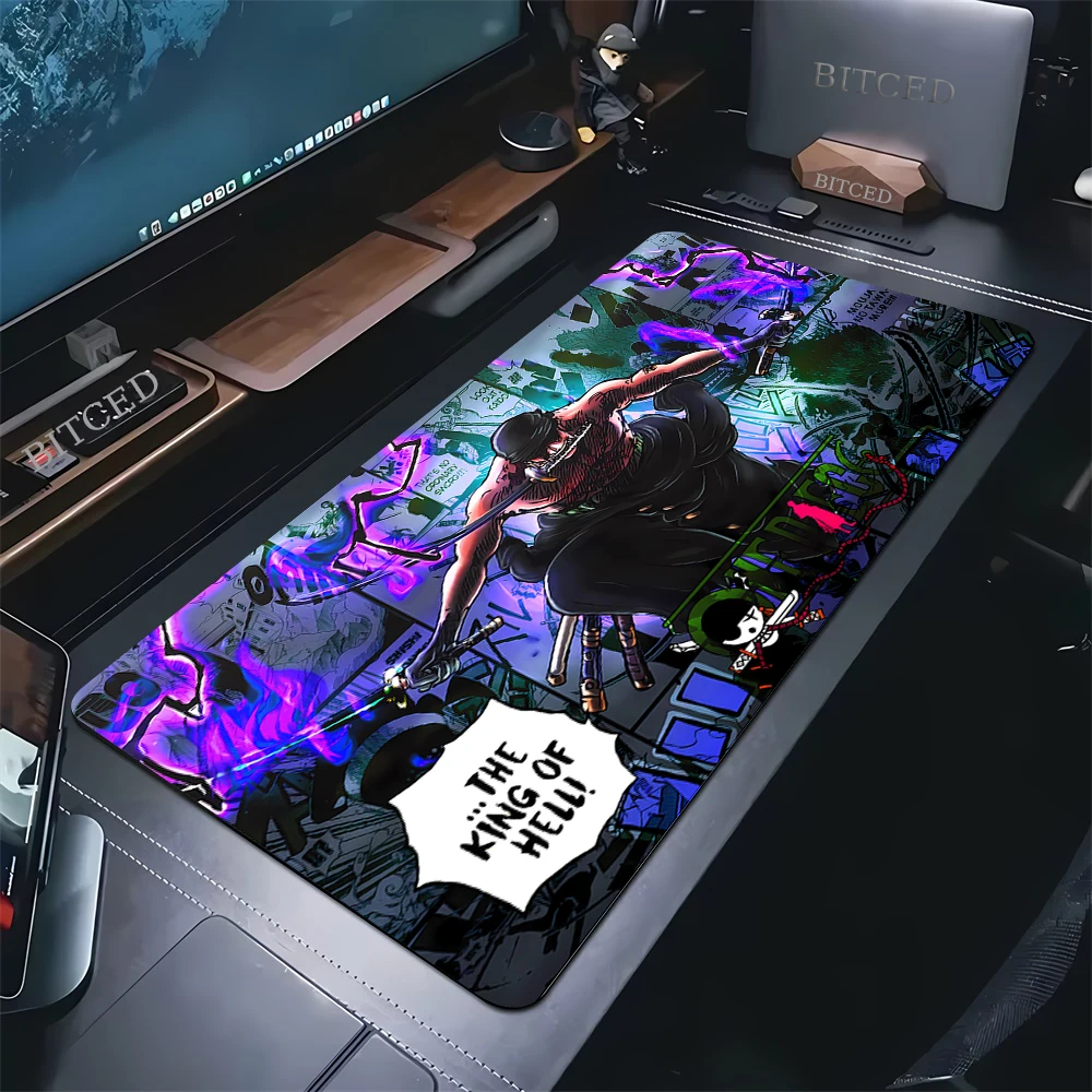 One Piece Zoro Roronoa Locking Edge Mouse Pad Game Gaming Mousepad XL Large Gamer Keyboard PC Desk Mat Computer Tablet Mouse Pad