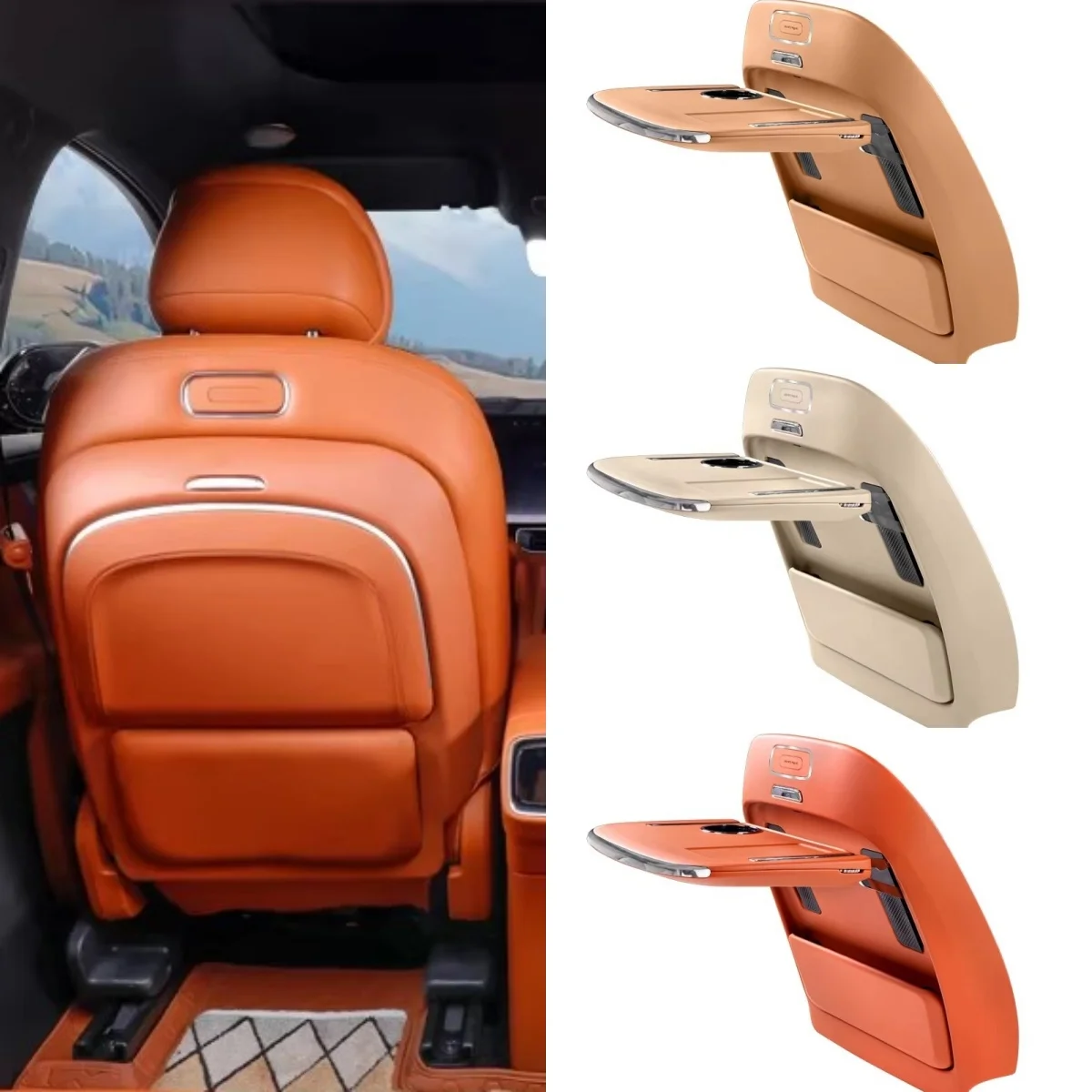 

For AITO M7 2023-2026 modified Tray Seat Back Folding Table with Ambient Light Wireless Charging Tray Foldable Rear Seat