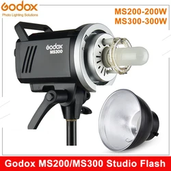 Godox Studio Flash, Receptor sem fios incorporado, Leve, Compacto, Durável, Bowens Mount, Luz de estúdio, MS200, 200W, MS300, 300W, 2.4G