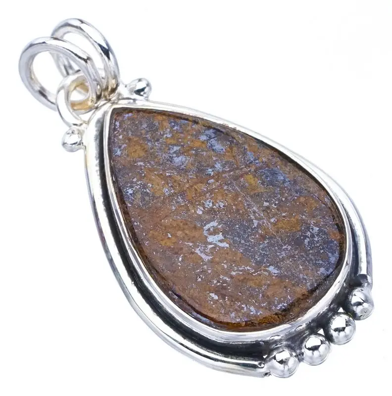 

StarGems® Natural Bronzite Handmade 925 Sterling Silver Pendant 1.5" F5137