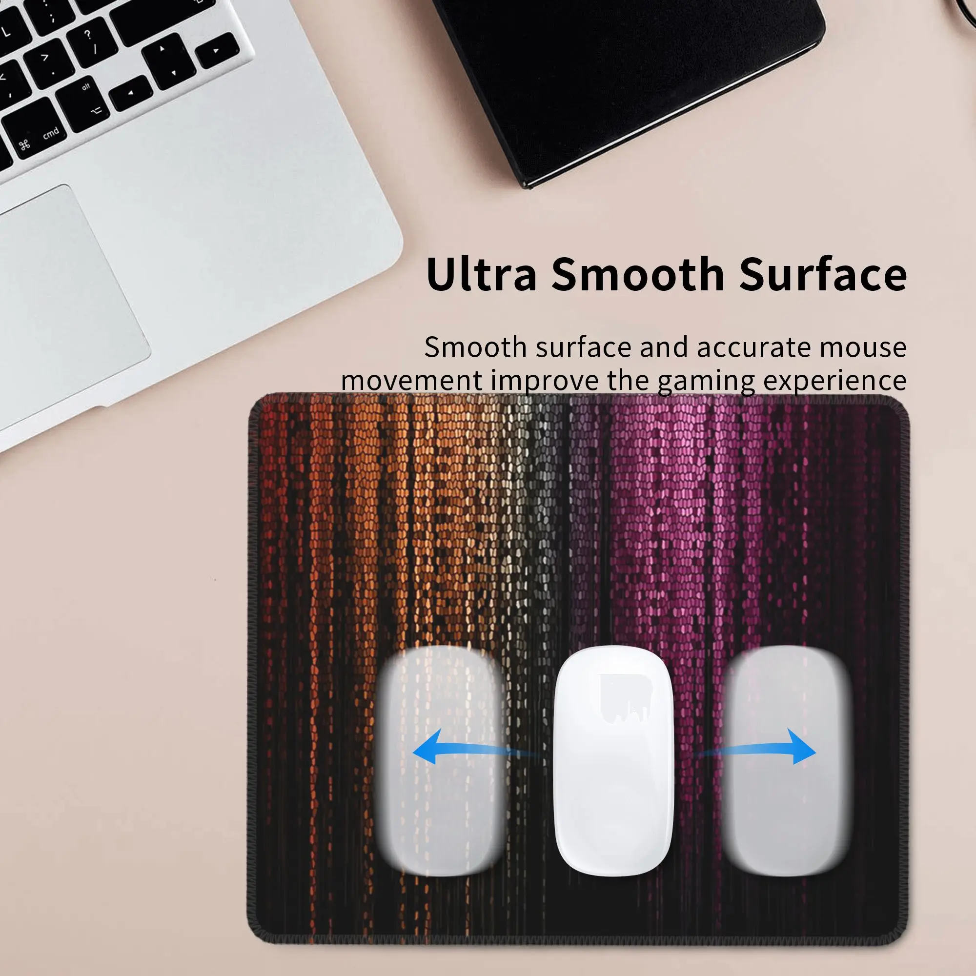 Faux Glitter Rainbow Pride Flag LGBT Gay Lesbian Mouse Pad Computer Keyboard Mouse Mat Gamer Laptop Desk Mat Office Table Mats