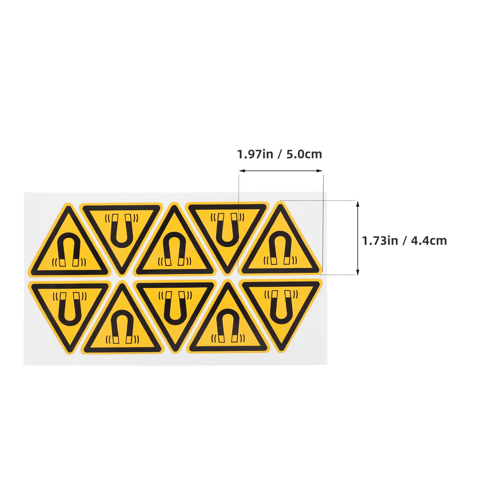 10Pcs Magnetic Field Safety Warning Sticker Waterproof Self-Adhesive Hazard Alert for Machinery Operators in Industrial