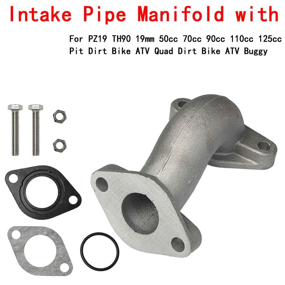 

For PZ19 TH90 19mm 50/70/90/110/125cc Intake Pipe Manifold with Gasket Screw Kit Pit Dirt Bike ATV Quad Dirt Bike ATV Buggy