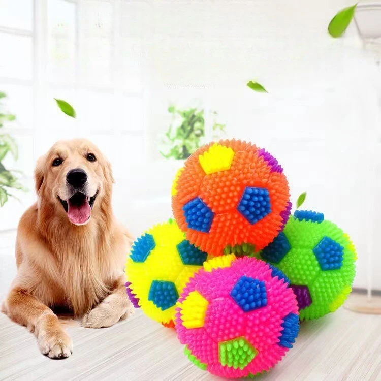 

2pcs/lot Dog Toys Pet Sounding Toy Ball Flash Ball Glue Grinding Teeth Cleaning Elastic Ball Pet Toy