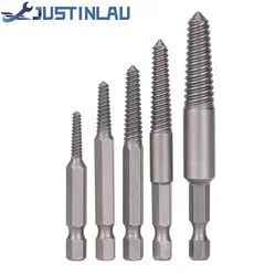 5pcs Screw Extractor Center Drill Bits Guide Set Broken Damaged Bolt Remover Hex Shank And Spanner For Broken Hand Tool