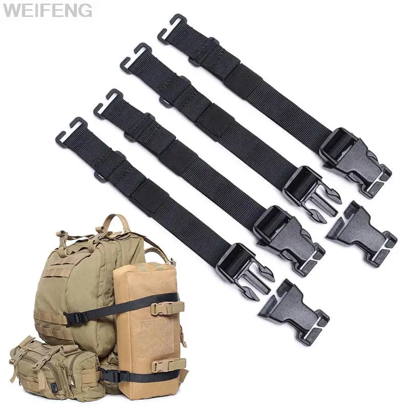 4Pcs Tactical MOLLE Straps with Buckle Clips Compression Straps Outdoor Gear Backpack Accessory Strap Adjustable Luggage Straps