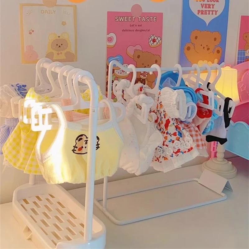 Labubu clothes hanger for V1 V2 V3 doll clothes shoes storage rack  plastic accessories decoration display girl birthday gift