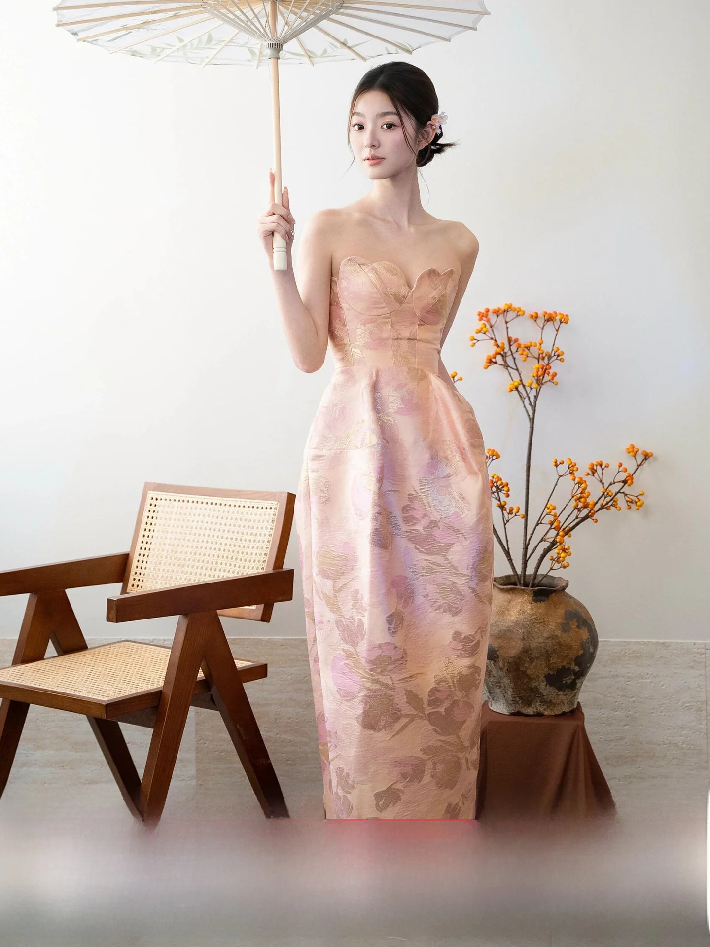 

Ele Morning Robe Wedding Dr Women's Special Design Sensation Luxury Dr for Banquet Drinking Ceremony Mid-Length Gown