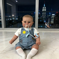 60CM Huge Reborn Toddler Maddie Boy Lifelike 3D Multi-Layer Painted Skin with Visible Veins, Cuddly Soft Body