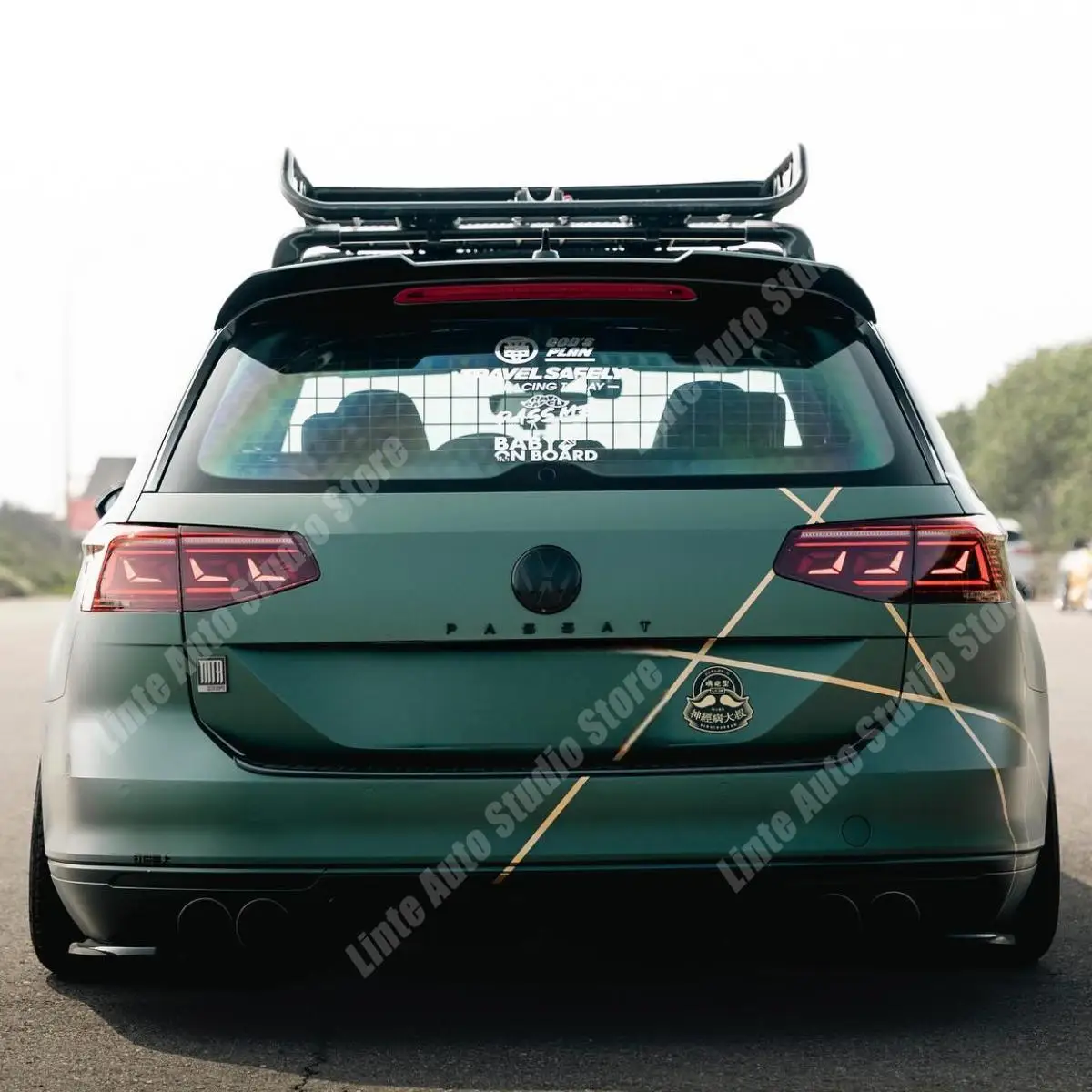 Spoiler Traseiro Estilo ABT para Volkswagen VW Passat B8 Variant 2015-2023 TDI TSI GTE, Acessório de Tuning para Porta-Malas