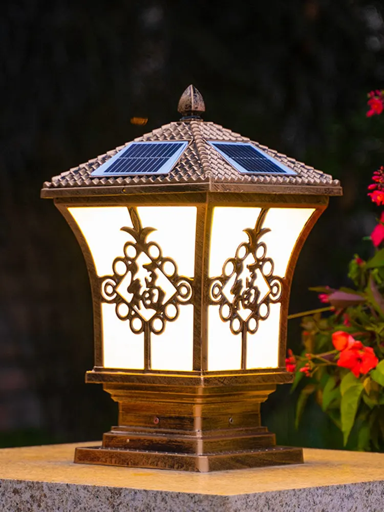 

Солнечная лампа-столбик для наружного освещения, водонепроницаемая, для сада, виллы, дома, светодиодная