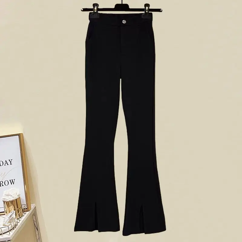 Autumn and Winter Fashion Women's Set New Korean Edition Slim Knitted Top Temperament Slim Fit Jeans Two Piece Set