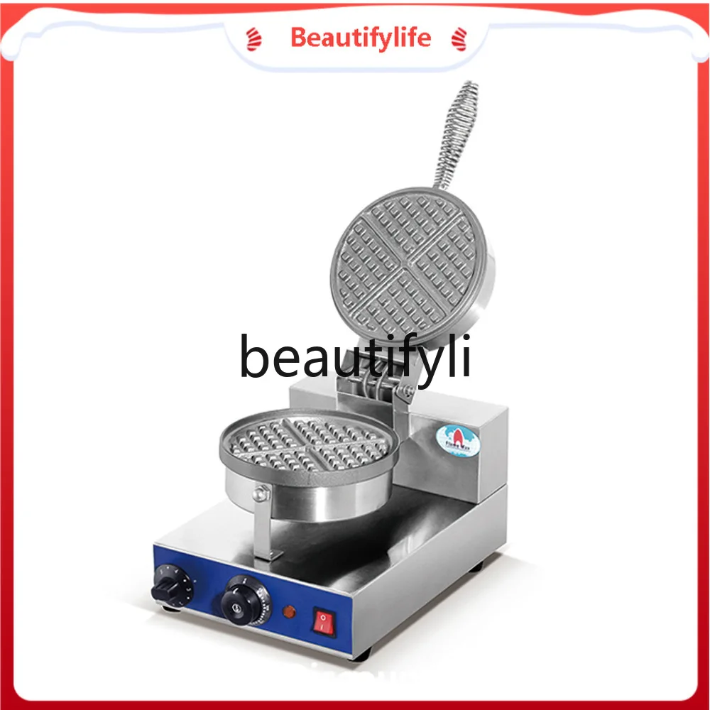 

Temperature-Controlled Single-Head Rotating Waffle Maker Electric Pancake Machine Commercial Pancake Maker Catering Equipment